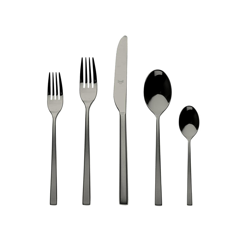 Mepra – Atena Frozen Black Gold – 5-Piece Flatware Set