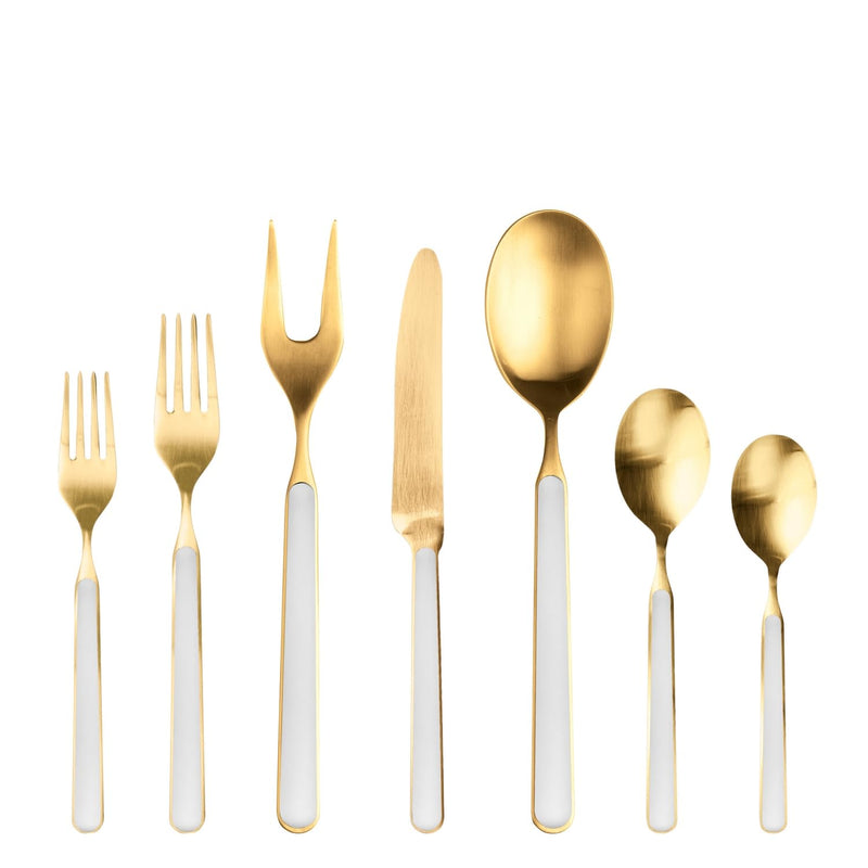 Mepra – Fantasia Ice Gold Porcelain – 32-Piece Flatware Set