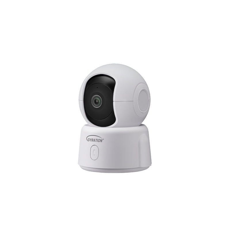 Gyration - Smart Home Indoor Wifi Camera 2K Cyberview 2000 PTZ (Pan Tilt Zoom) Built in Mic Night Vision Google & Alexa - Call Button - White