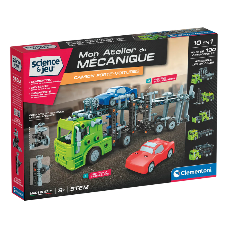 Clementoni - SCIENCE & JEU: ATELIER MÉCANIQUE - TRANSPORTEUR