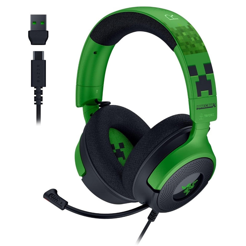Razer - Kraken V4 USB Gaming Headset with RGB - Minecraft Edition