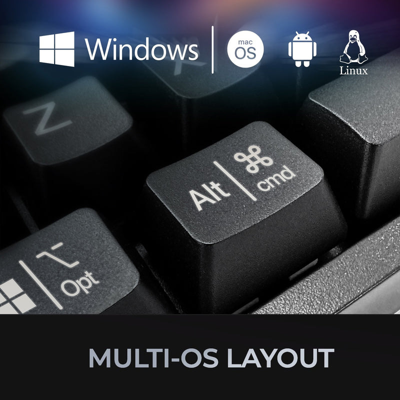 Adesso - Keyboard Wired EasyTouch Mini Mechanical Multi OS 2X Large Print with Copilot AI Hotkey - Black