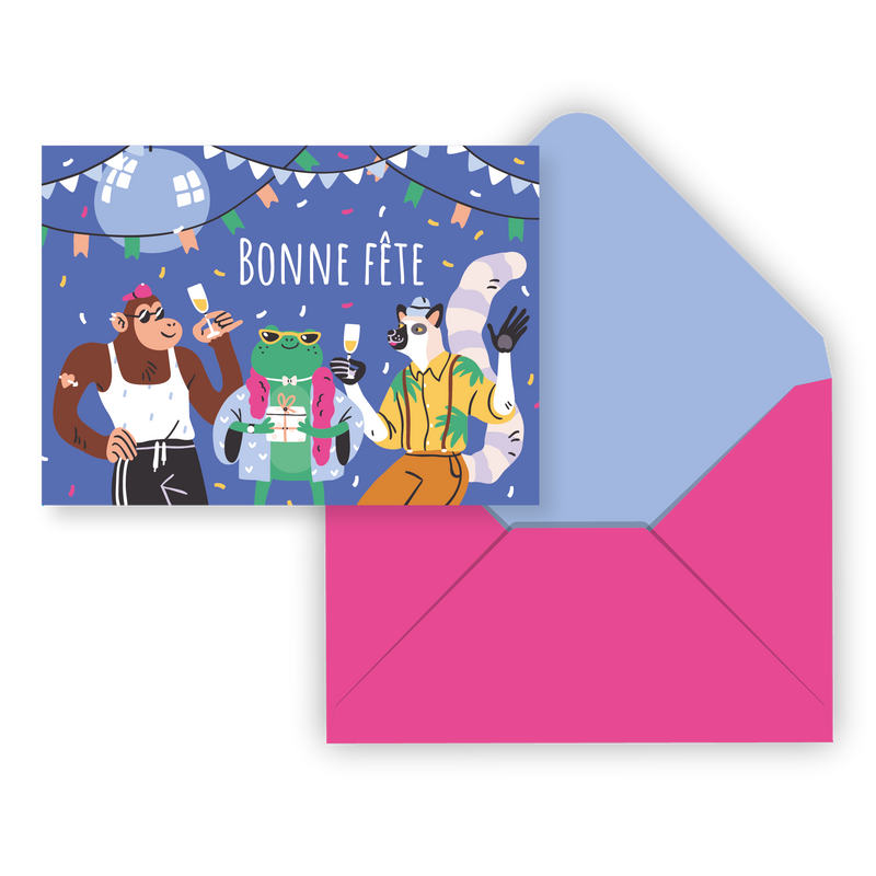CARTE DE SOUHAIT IND./ PARTY ANIMAL