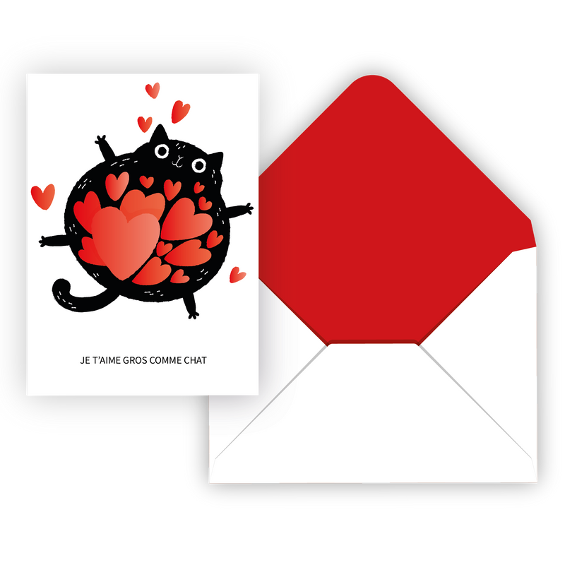 CARTE DE SOUHAIT IND./ CHAT D'AMOUR