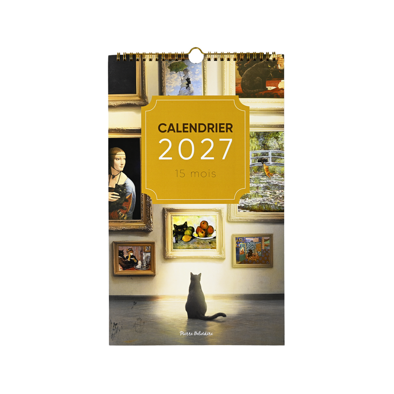 CALENDRIER 15 MOIS-2027- CHATS ET ART