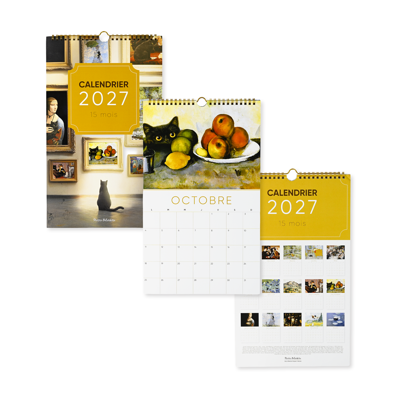 CALENDRIER 15 MOIS-2027- CHATS ET ART
