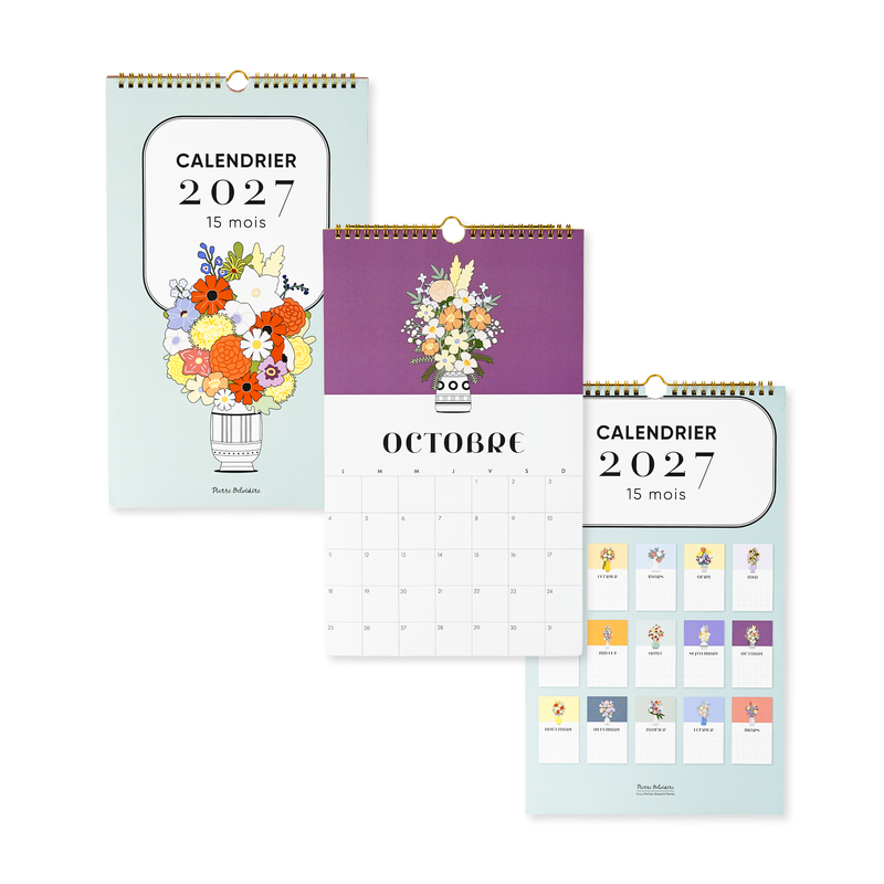 CALENDRIER 15 MOIS-2027- BOUQUETS