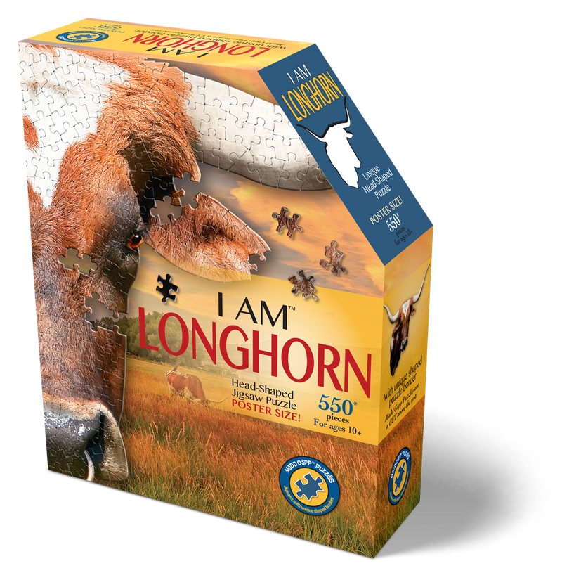 Madd Capp Puzzles – I Am Longhorn Jigsaw Puzzle | 520 Pieces – front of packaging