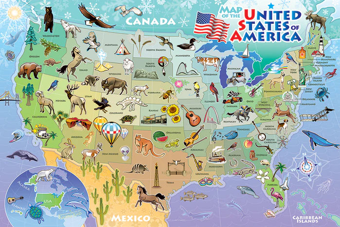 Cobble Hill - Map of The Usa (1000 Pc Puzzle)