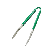 Browne - Tongs, One-Piece, Coloured Handle, SS PVC Coating | 12 in / 30.5 cm - Green