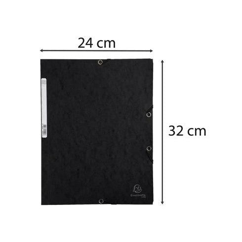 Elastic Folder For Soft Cards, 3 Flaps + Elastic. Black (9.45x12.6in)