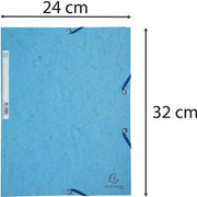 Soft Card Folder 3 Flaps + Elast. Blue (9.45x12.6in)
