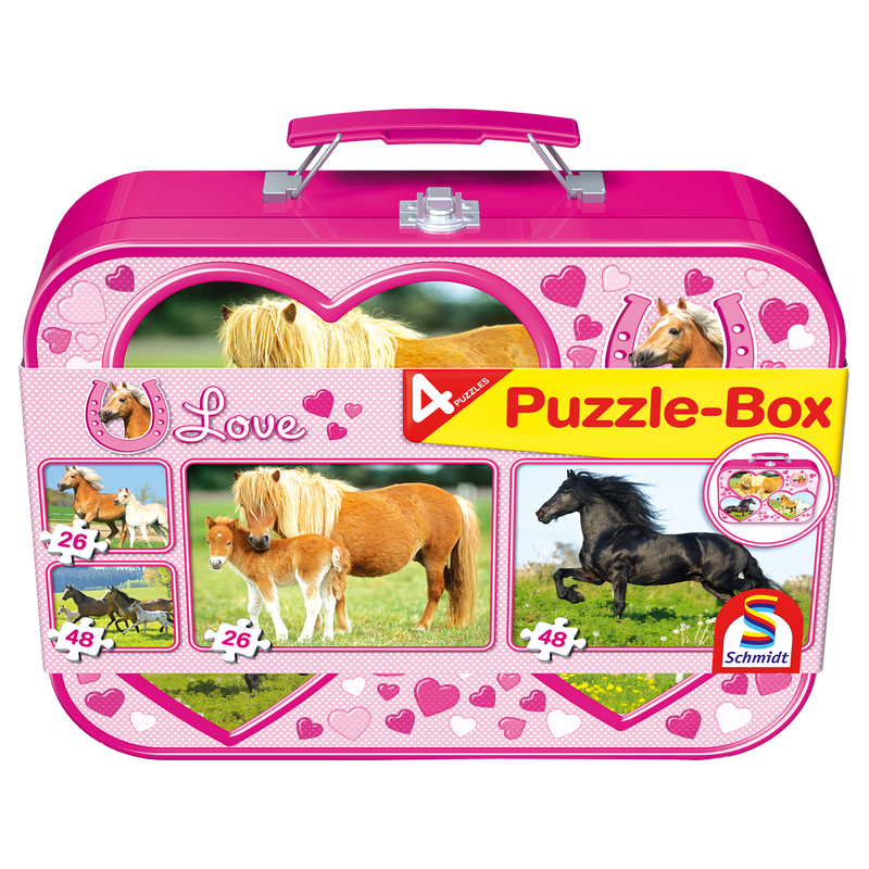 PUZZLE BOX - 4 PUZZLES HORSES