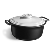 Emile Henry Sublime+ Round Casserole 5.5L Ardoise et Blanc