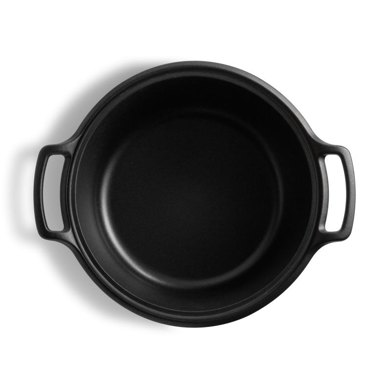 Emile Henry Sublime+ Round Casserole 5.5L Ardoise et Blanc - interior