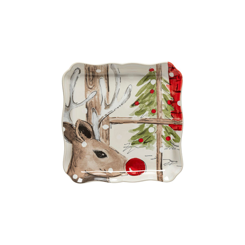 Deer Friends - White Square Tray