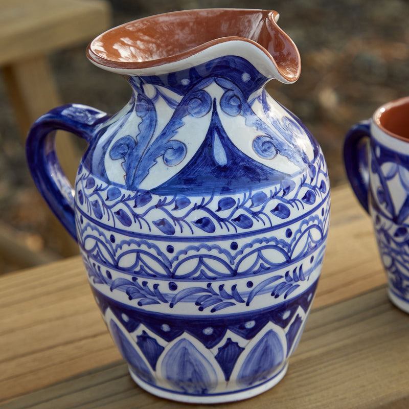 Alentejo Terracotta - Blue-white Pitcher | 18 oz. / 0.53 L