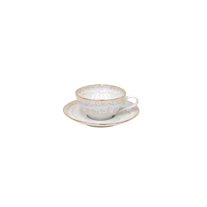 Taormina - White & Gold Tea Cup and Saucer | 7 oz. / 0.20 L