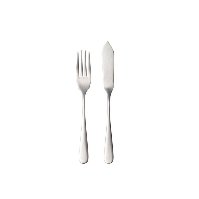 Pacifica - Brushed Silver Flatware Fish 12 Pieces Set