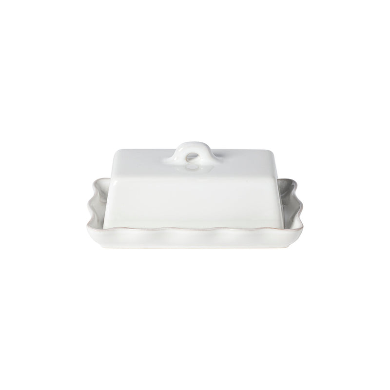 Cook & Host - White Rect. Butter Dish | 8" w/ lid / 19 cm