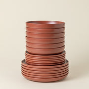 Pacifica - Cayenne Red 18-piece Dinnerware Set with Soup/pasta Plate