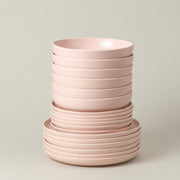 Pacifica - Marshmallow Pink 18-piece Dinnerware Set with Soup/pasta Plate