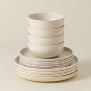Pacifica - Vanilla Beige 12-piece Dinnerware Set with Bowl