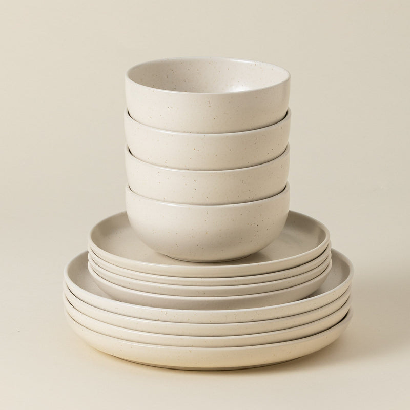 Pacifica - Vanilla Beige 12-piece Dinnerware Set with Bowl