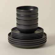 Pacifica - Seed Grey 12-piece Dinnerware Set with Bowl