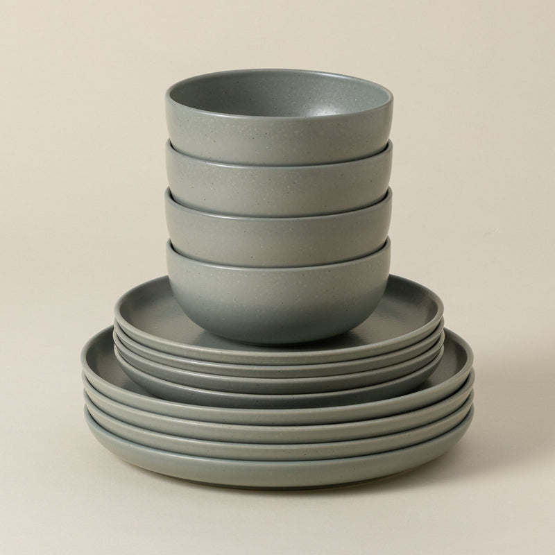 Pacifica - Artichoke Green 12-piece Dinnerware Set with Bowl