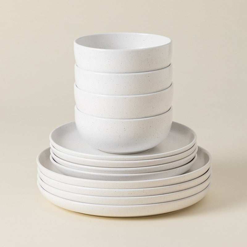 Pacifica - Salt White 12-piece Dinnerware Set with Bowl