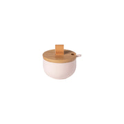 Pacifica - Marshmallow Pink Sugar Bowl with Spoon and Wood Lid