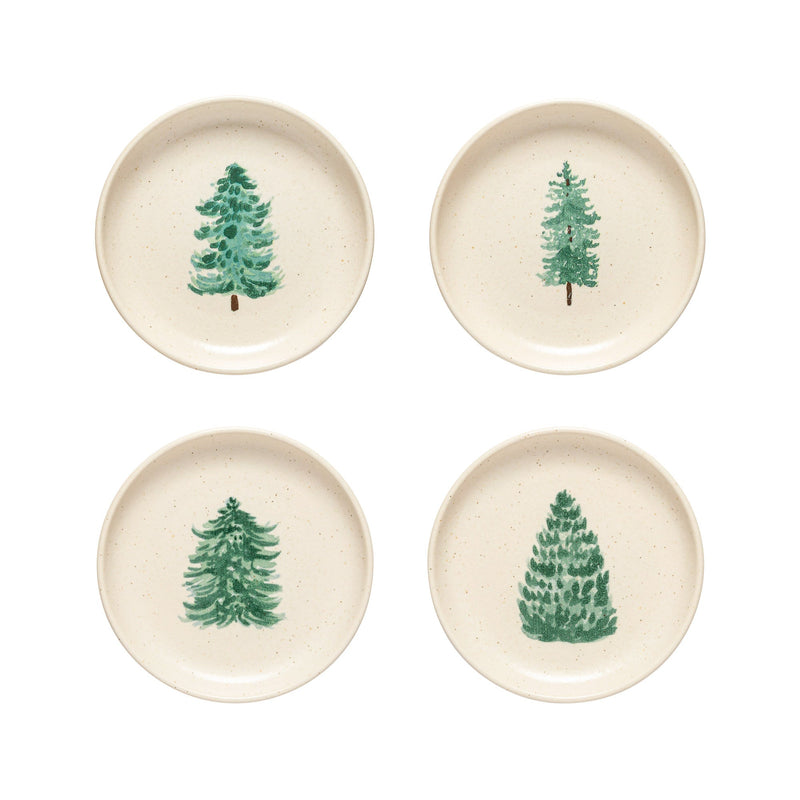 Pacifica - Christmas Tree Beige Set 4 Appetizer Plates - Set of 4