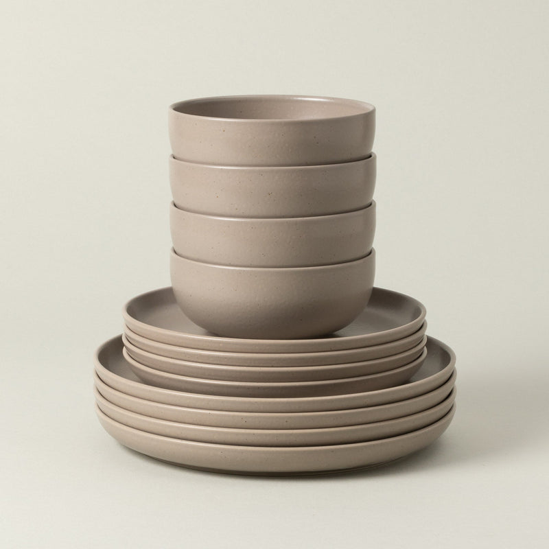 Pacifica - Chestnut Brown 12-piece Dinnerware Set with Bowl