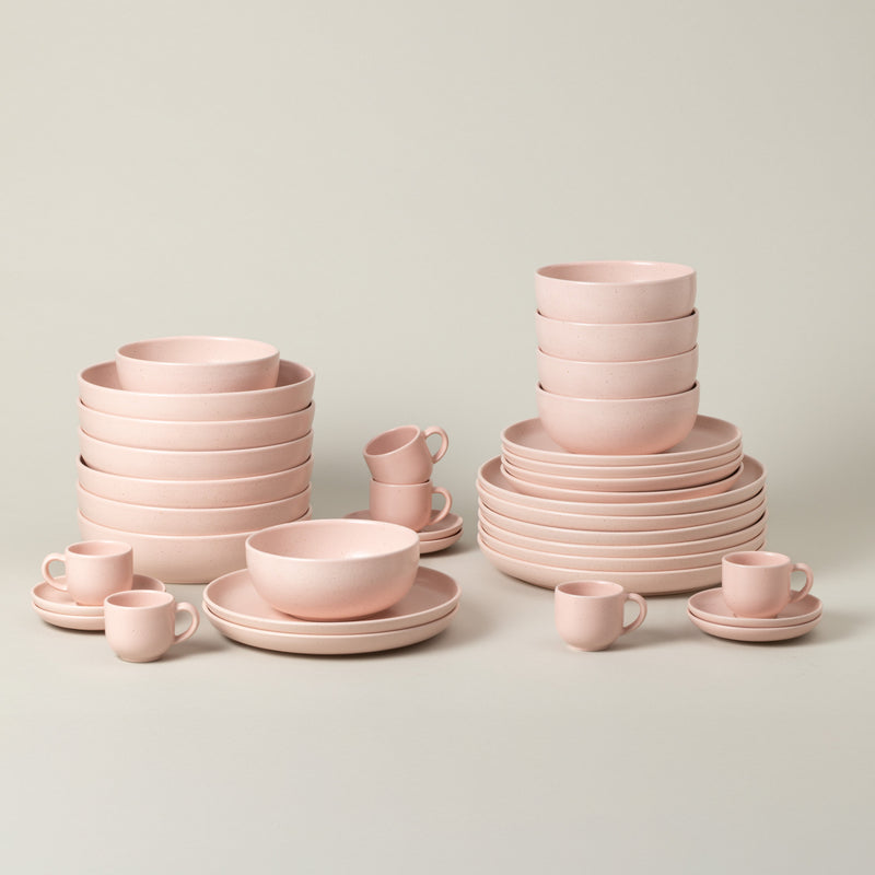 Pacifica - Marshmallow Pink 30-piece Dinnerware Set with Coffee Cup and Saucer