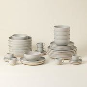Pacifica - Oyster Grey 30-piece Dinnerware Set with Coffee Cup and Saucer