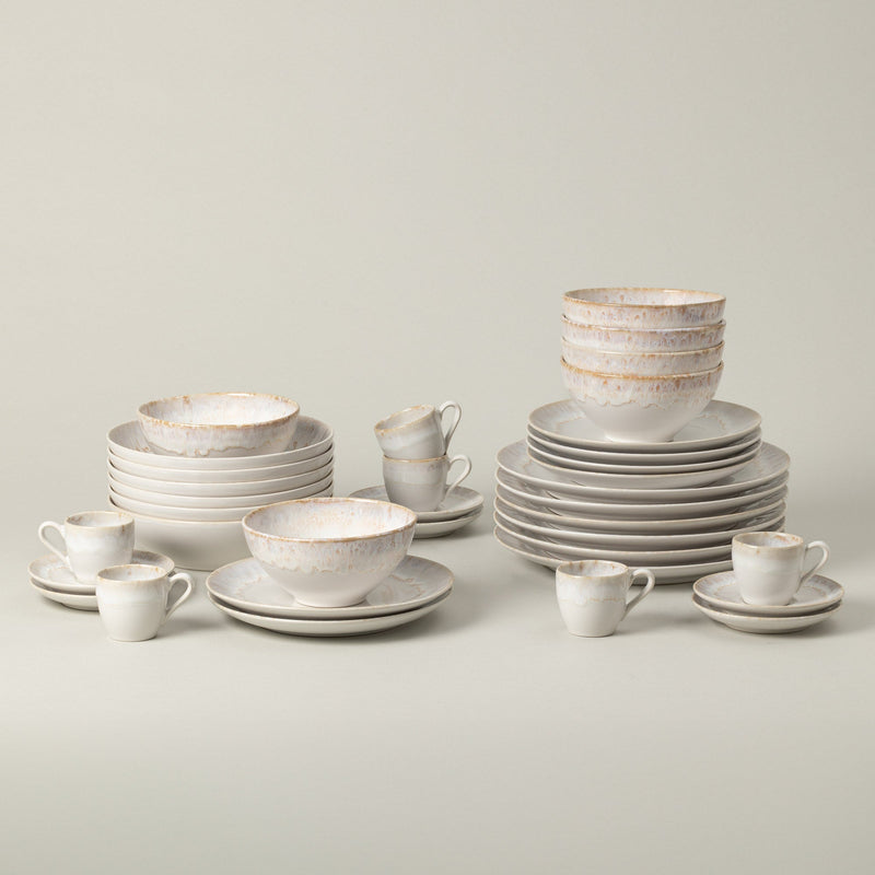 Taormina - White 30-piece Dinnerware Set with Coffee Cup and Saucer