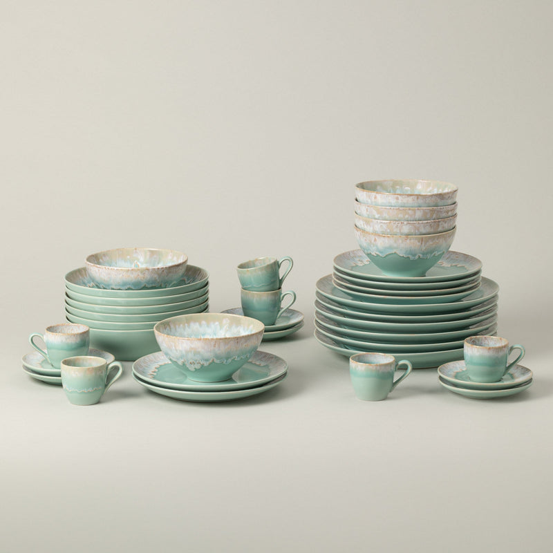 Taormina - Aqua Blue 30-piece Dinnerware Set with Coffee Cup and Saucer