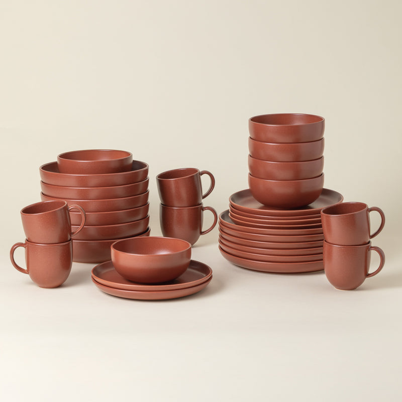 Pacifica - Cayenne Red 30-piece Dinnerware Set with Mug