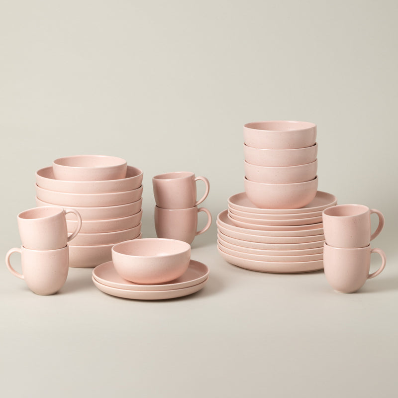Pacifica - Marshmallow Pink 30-piece Dinnerware Set with Mug