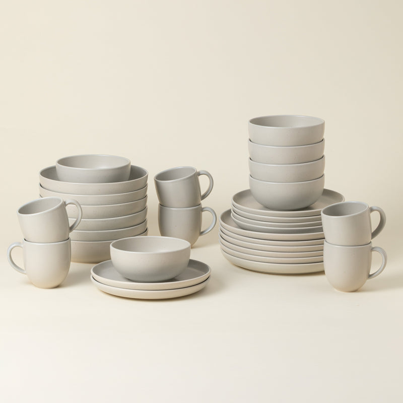 Pacifica - Oyster Grey 30-piece Dinnerware Set with Mug