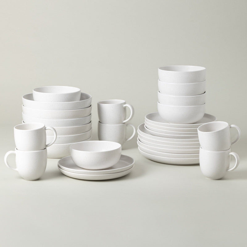 Pacifica - Salt White 30-piece Dinnerware Set with Mug