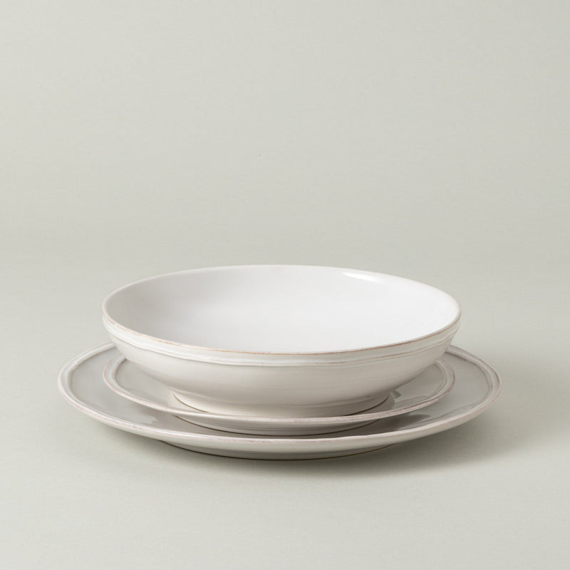 Fontana - White 12-piece Dinnerware Set with Soup/pasta Bowl
