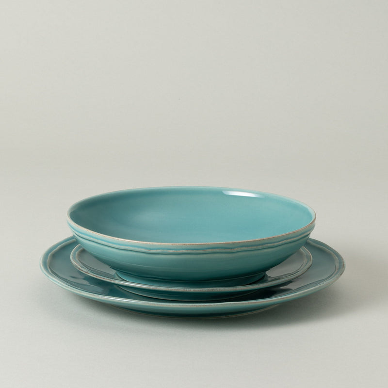 Fontana - Turquoise 12-piece Dinnerware Set with Soup/pasta Bowl