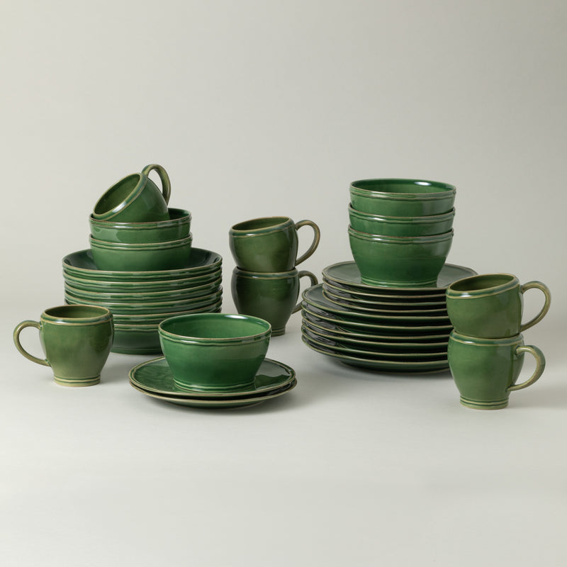 Fontana - Forest Green 30-piece Dinnerware Set with Mug