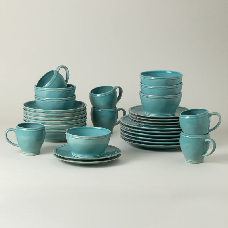 Fontana - Turquoise 30-piece Dinnerware Set with Mug