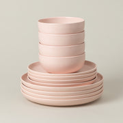 Pacifica - Marshmallow Pink 12-piece Dinnerware Set with Bowl