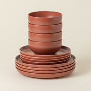 Pacifica - Cayenne Red 12-piece Dinnerware Set with Bowl