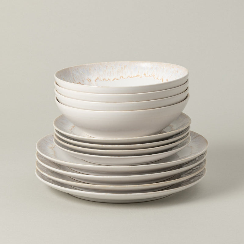Taormina - White 12-piece Dinnerware Set with Soup/pasta Bowl