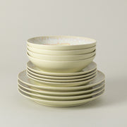 Taormina - Yellow 12-piece Dinnerware Set with Soup/pasta Bowl